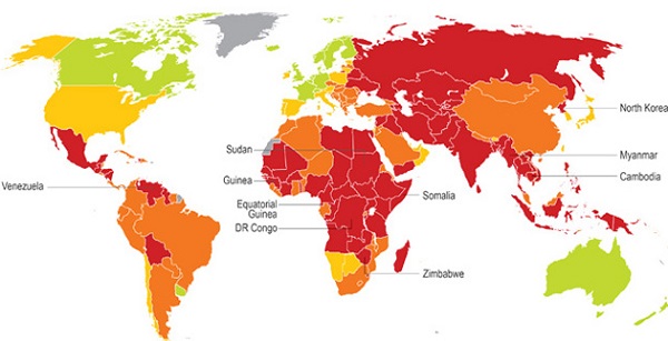 Mapa de Corrupción mundial 