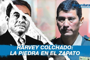 Coronel PNP Harvey Colchado (derecha), ministro del Interior Willy Huerta (izquierda)